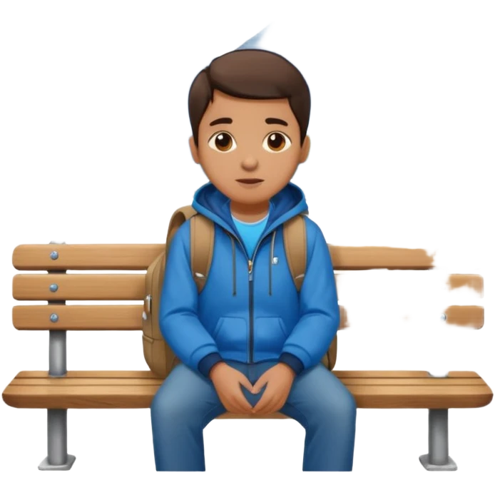 person sitting on a bench at a bus stop emoji