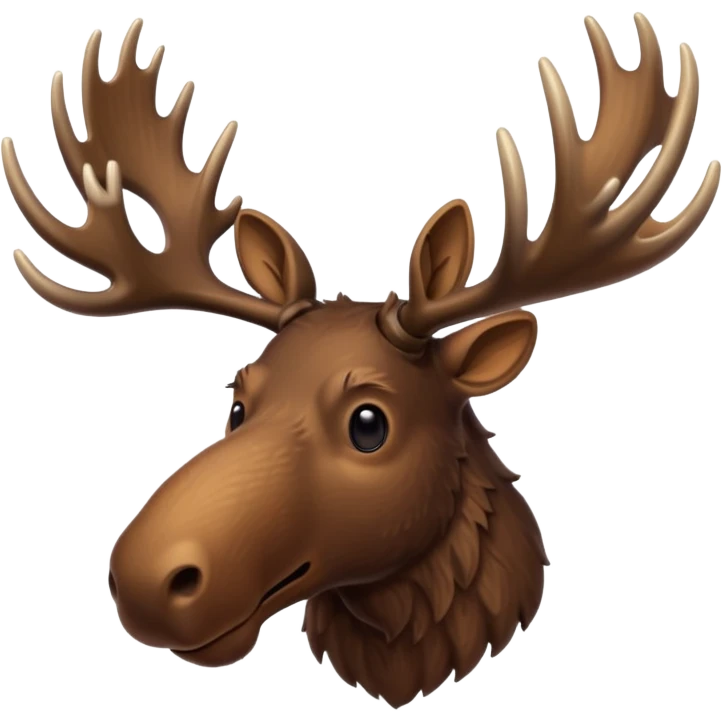 Moose head with no eyes and antlers  emoji