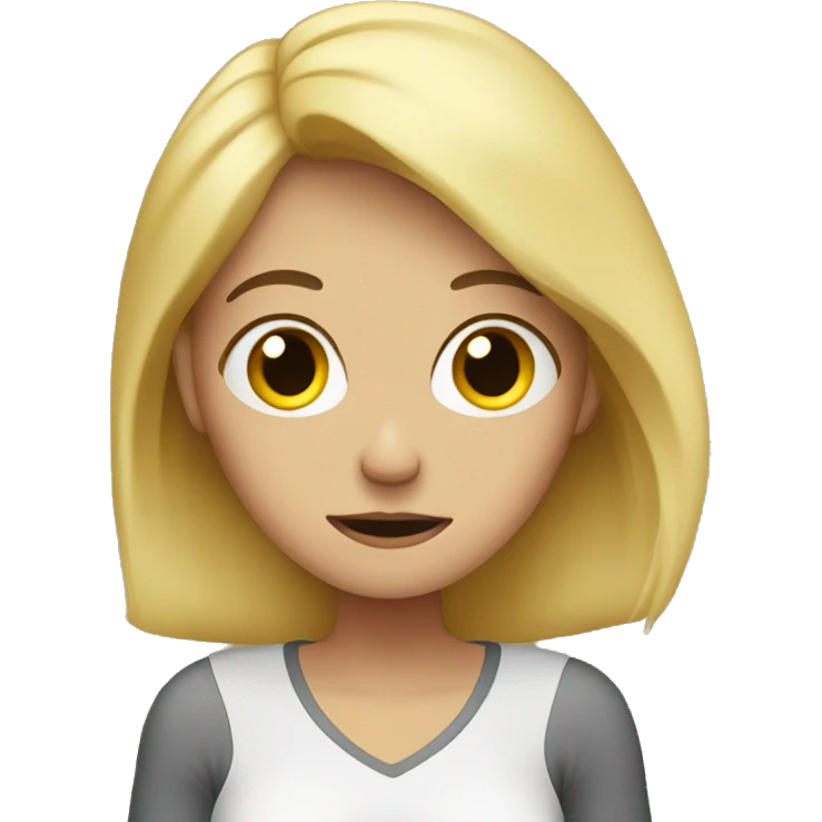 blonde woman being overwhelmed but pretending she's fine emoji
