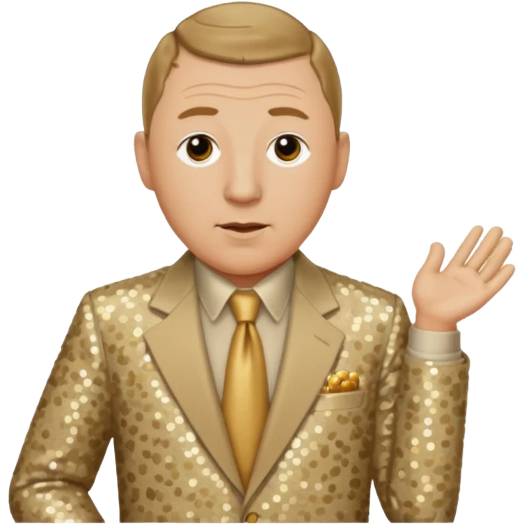 Curly Howard from The Three Stooges with dark blonde hair, beige sequin suit  emoji