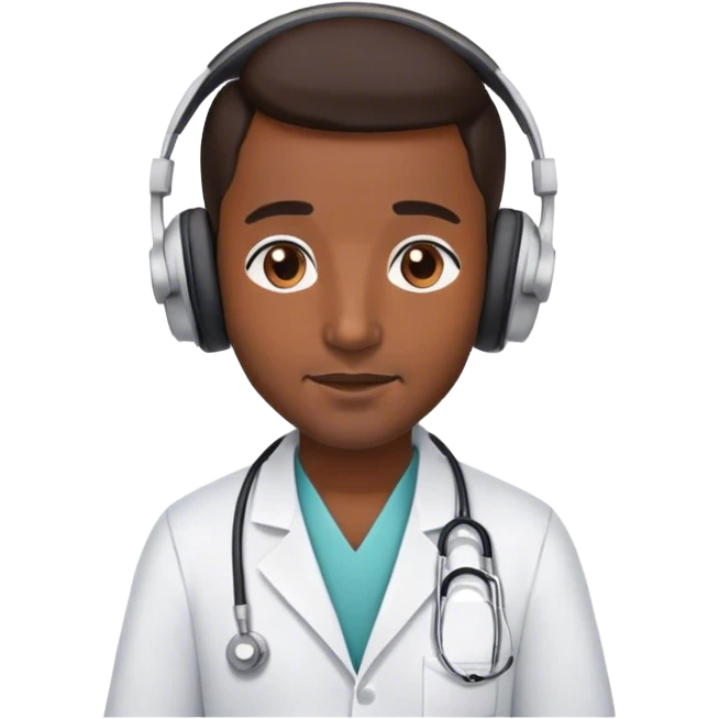 A Doctor listening to a podcast on headphones emoji