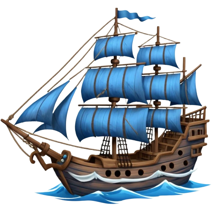 blue pirate ship emoji