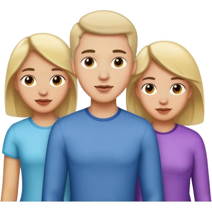 a gay man with three girls emoji