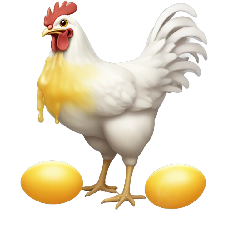 Chicken vomiting eggs emoji