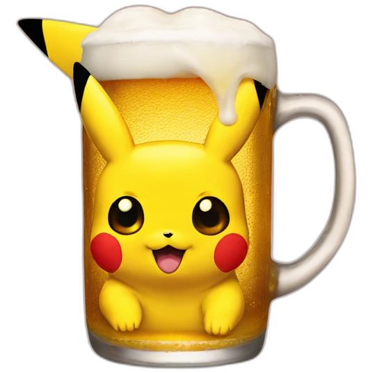 pikachu drink beer emoji