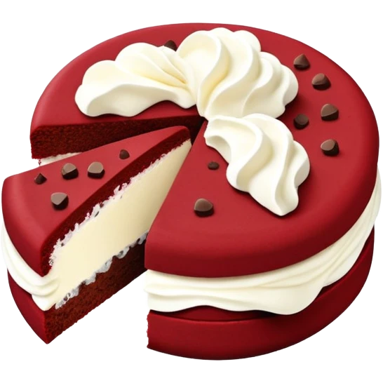 Galleta de red velvet con chispas de chocolate blanco, chunks de chocolate blanco y relleno de cream cheese emoji