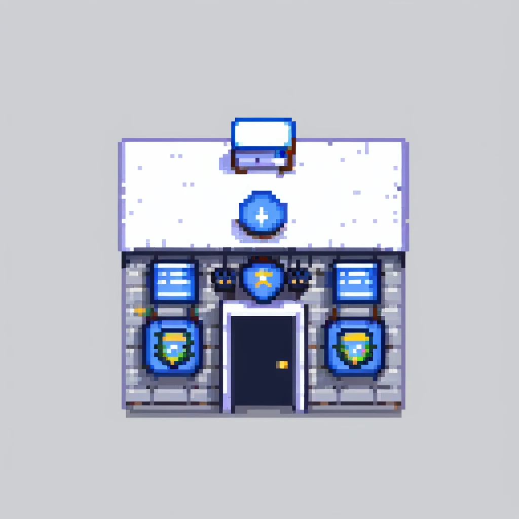 simple iconic police station building emoji
