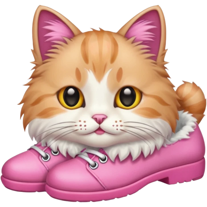 Cat with shoes pink  emoji