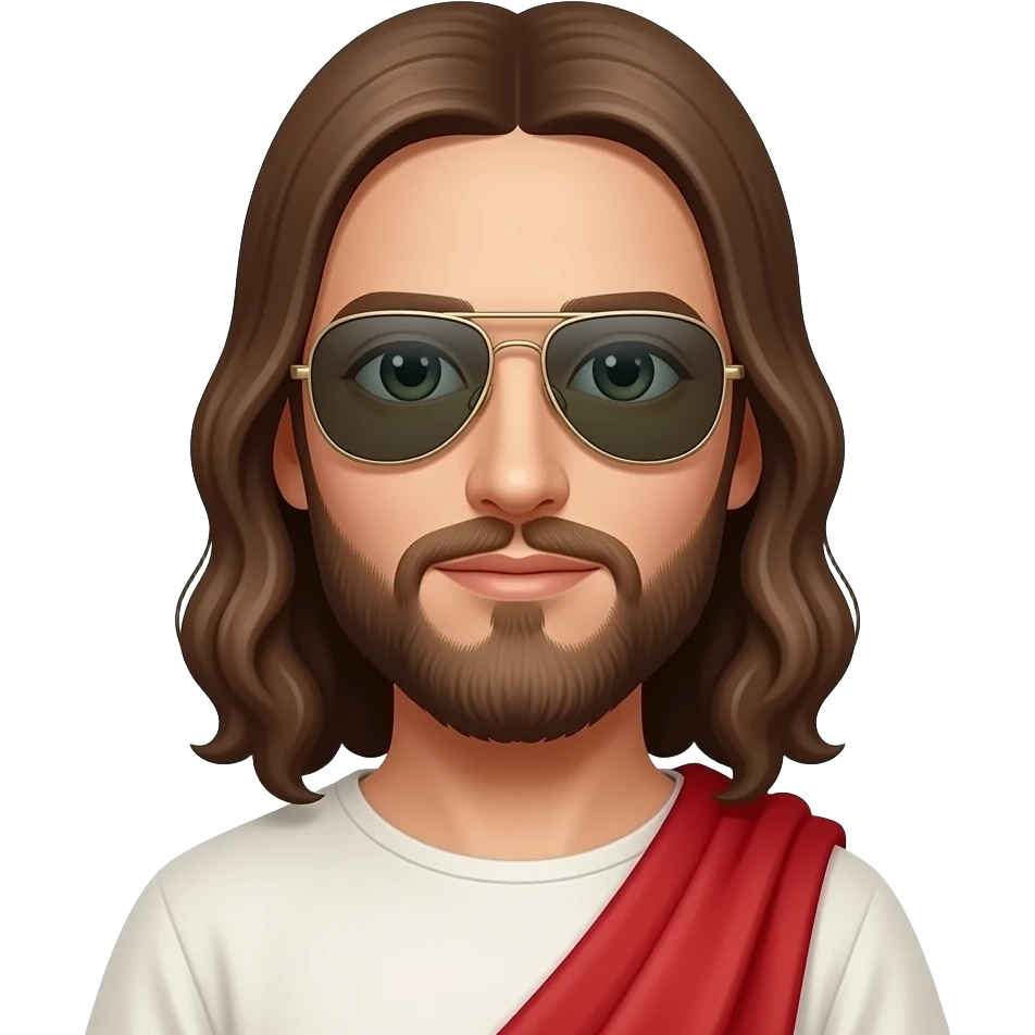 skinny Jesus Christ wearing Ray-Ban aviator  SHOOTER model emoji