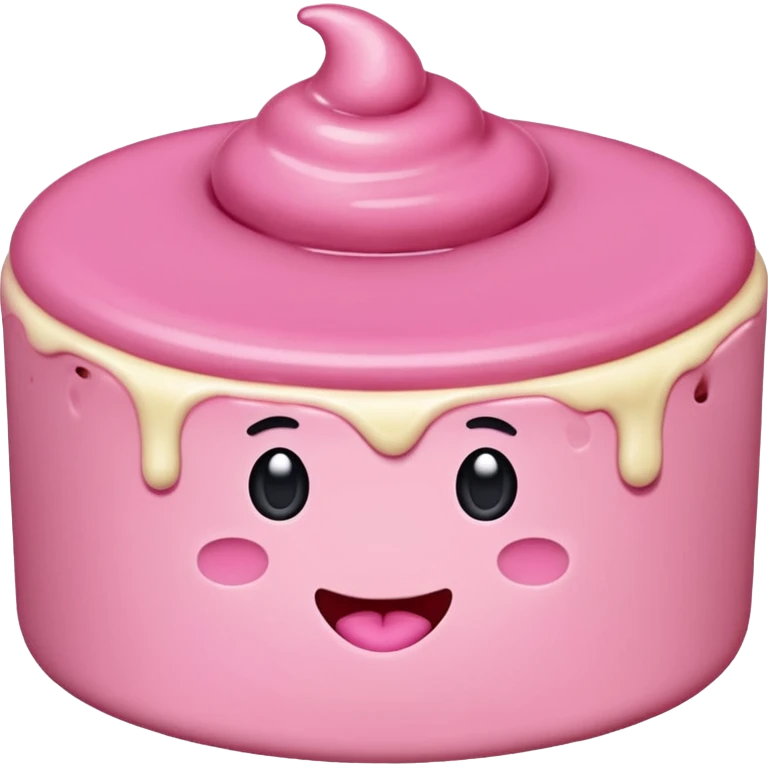 Pink cute pudding emoji