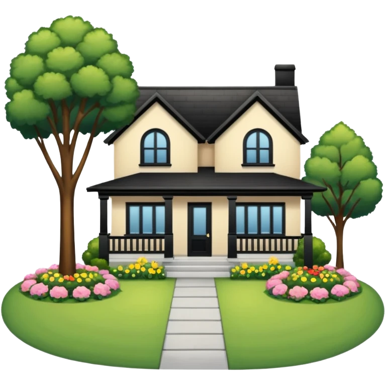 front yard house with no flowers garden and parking lot emoji