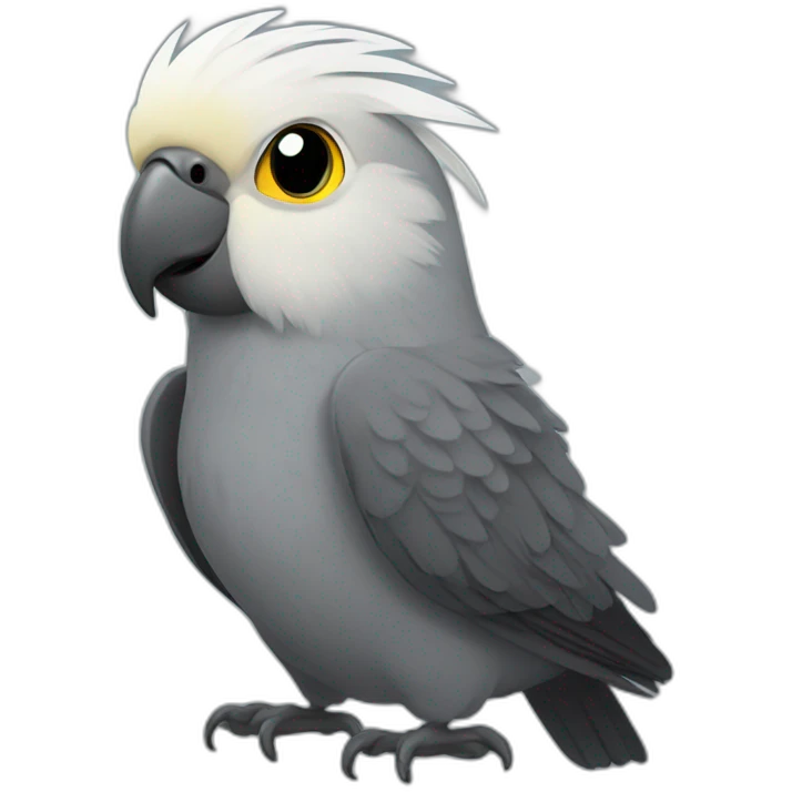 dark grey cockatiel emoji