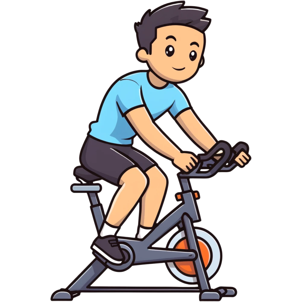Young Men with Spinning bike emoji