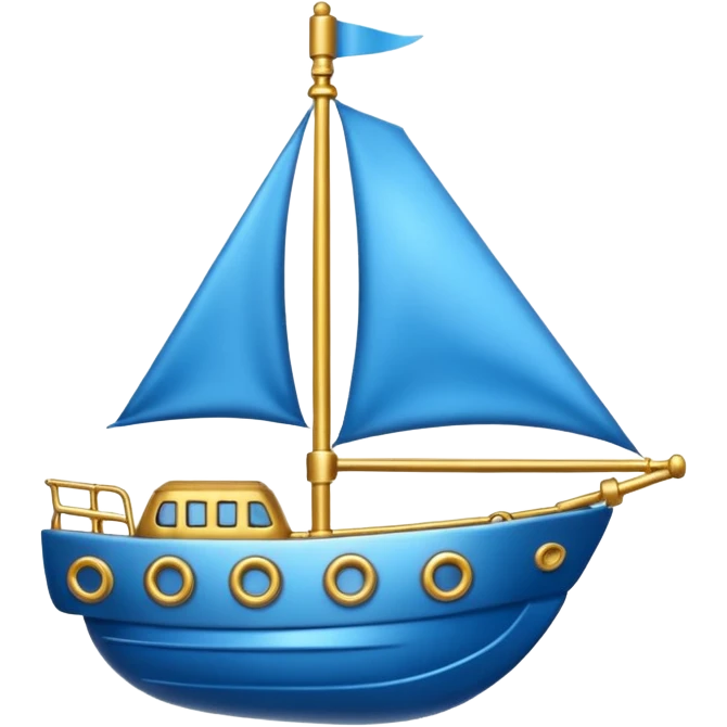 Âncora azul com dourado  emoji
