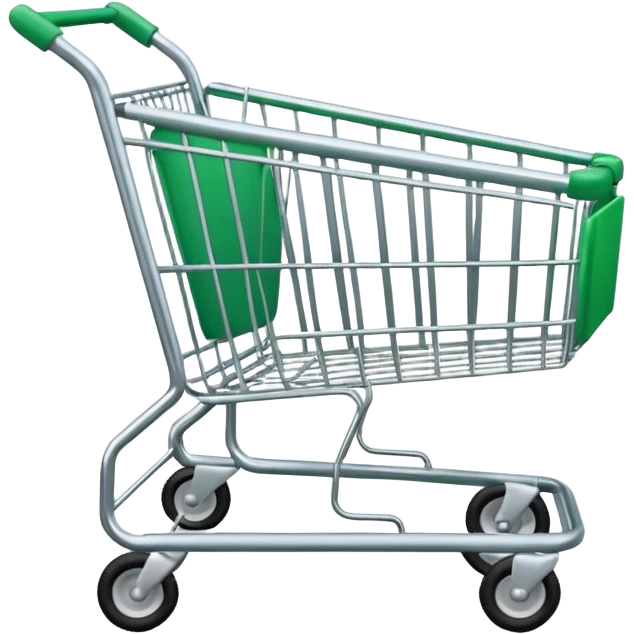 AN EMPTY GREEN SHOPPING TROLLEY emoji