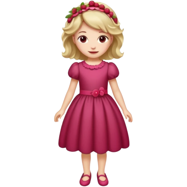 Raspberry torte human girl full body and legs with a raspberry barrette on her hair without a cake emoji