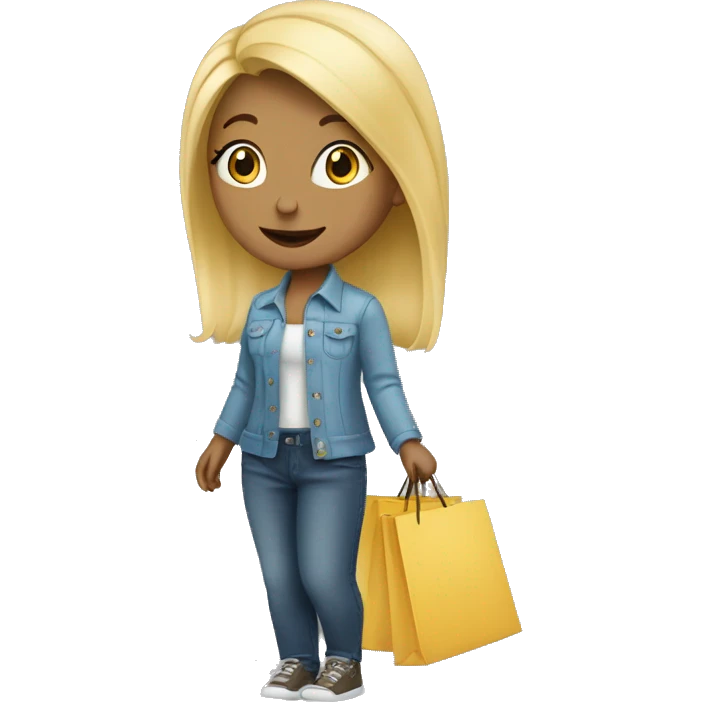 Blonde girl going to shop called Lewiatan  emoji