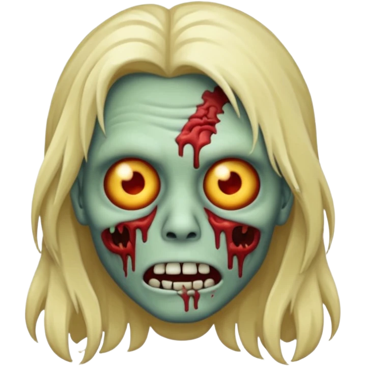 Emoji de zumbi de cabelo longo emoji