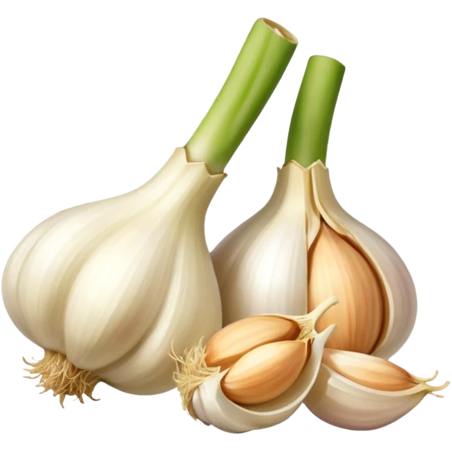 two garlic 45 degrees emoji