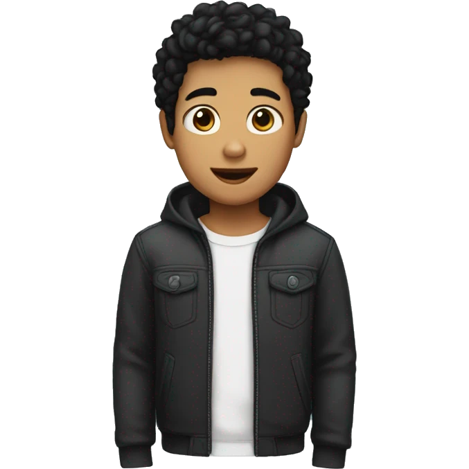 The boy has parted black hair emoji