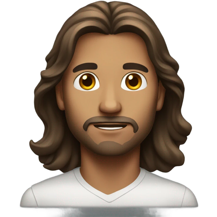 Man long brown hair  emoji