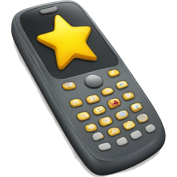 A phone with one yellow star on the screen emoji