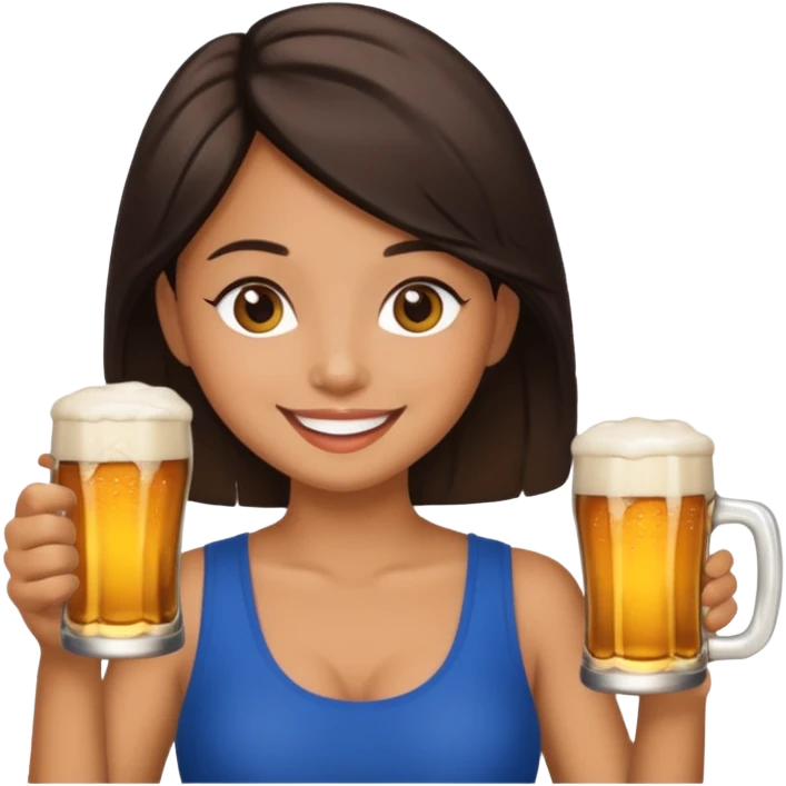 Morena bebiendo cerveza emoji
