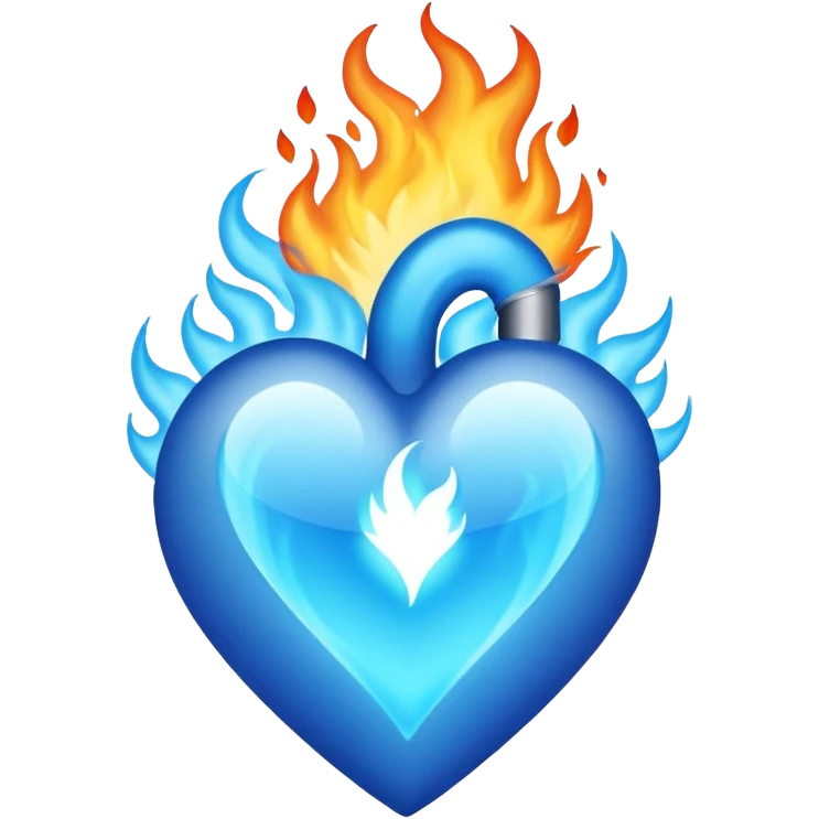 Blue flaming heart emoji