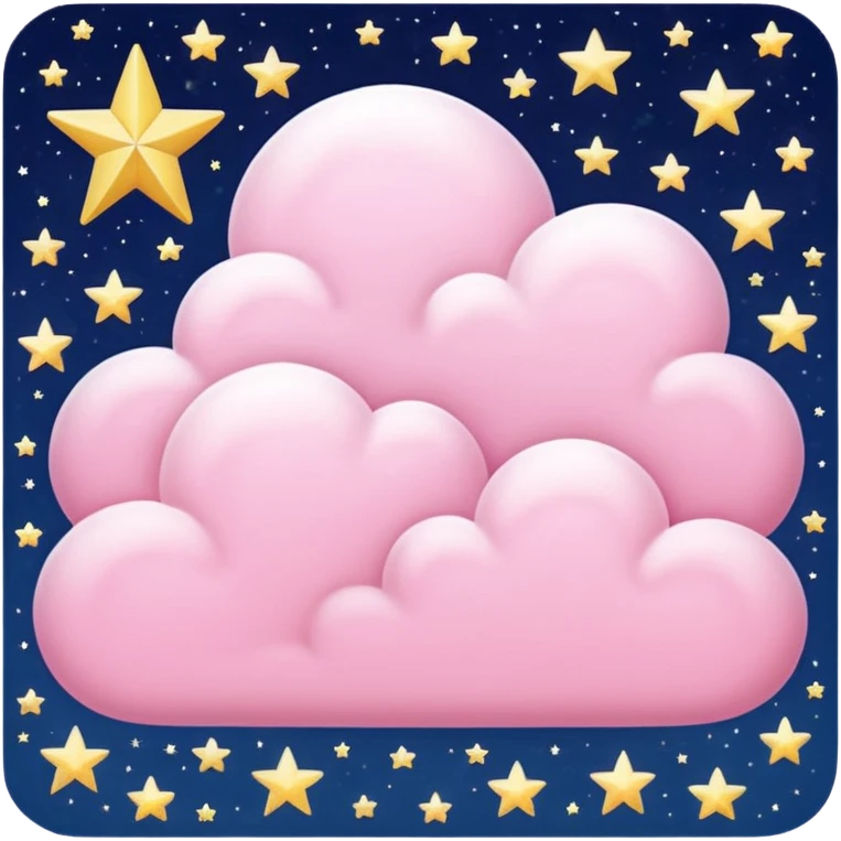 starry night sky, pink cloud emoji