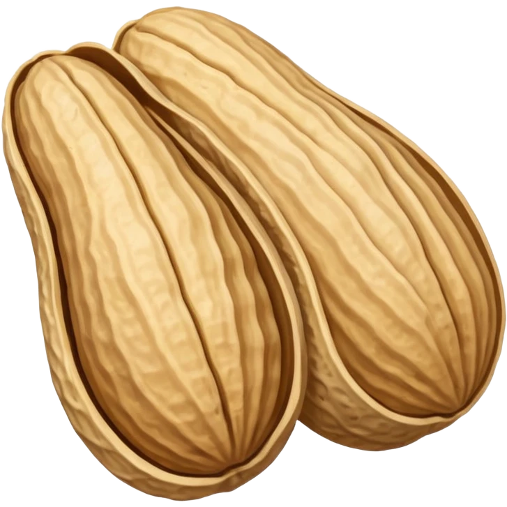 one whole peanut in rough beige textured shells emoji