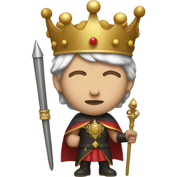 memoji with a crown cape and scepter emoji
