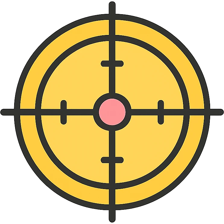 scope crosshair icon, clean and simple, color emoji