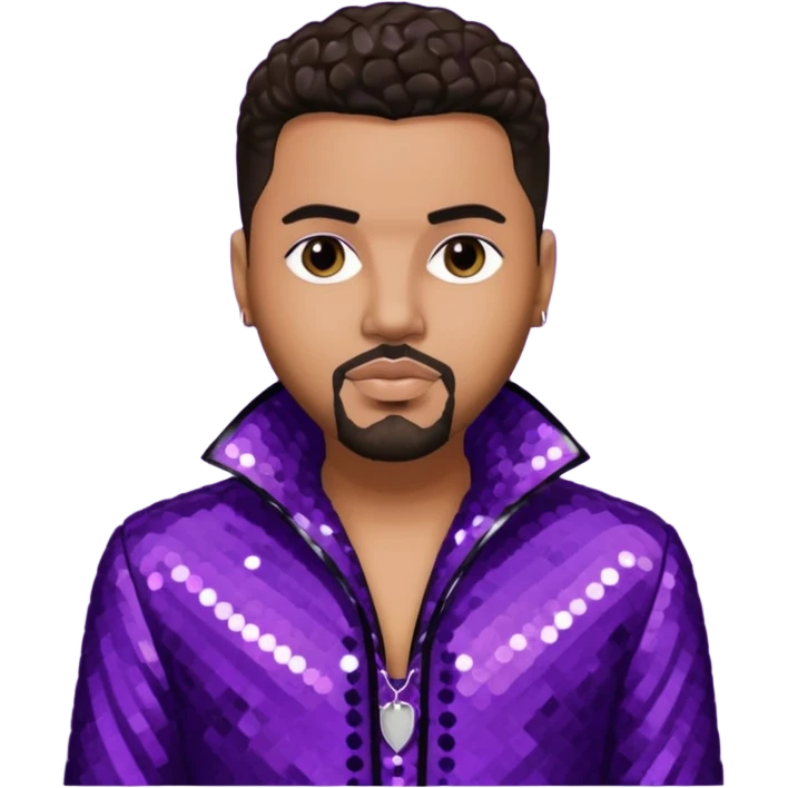 Al B. Sure, R&B Singer with dark brown hair, dark purple sequin outfit emoji