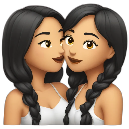 Kate Tru & Alina Lopez kiss emoji