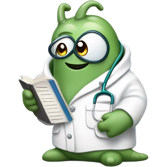 Slug learning to be a doctor emoji