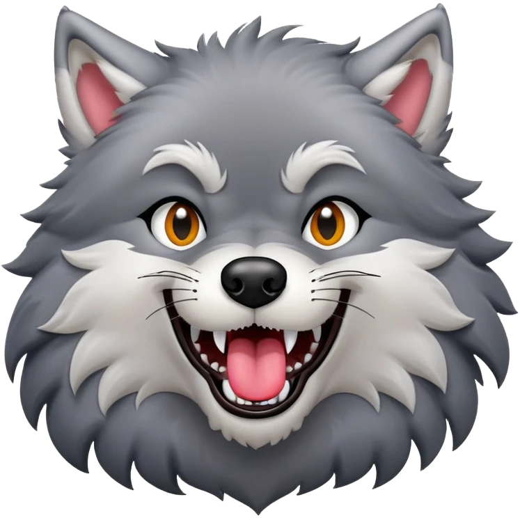 alpha wolf making silly face emoji