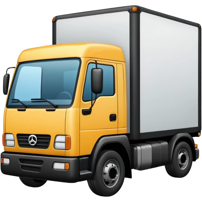 make a shipping truck emoji no colors just black outline of it and white background emoji