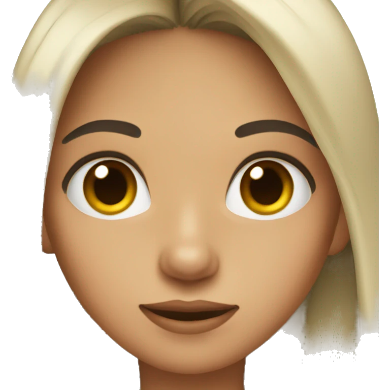 A girl with wheatish skin, dark hair and eyes emoji