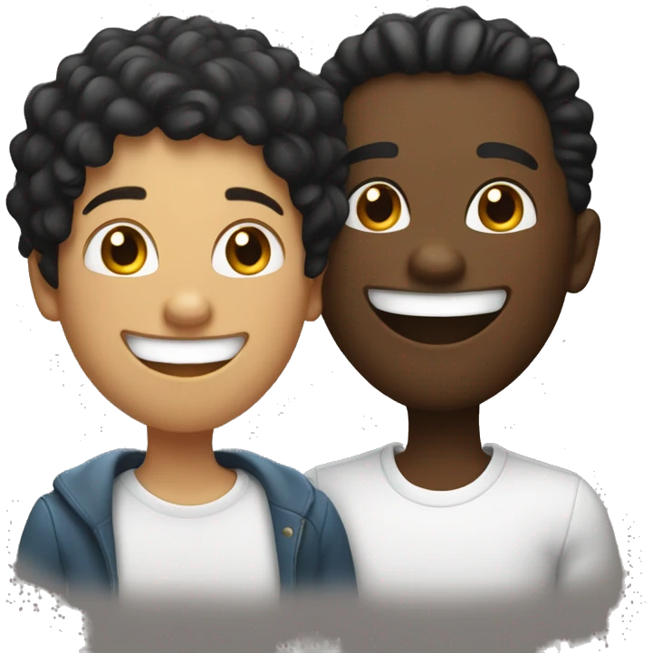 Two best friends, laughing, one black, one white  emoji