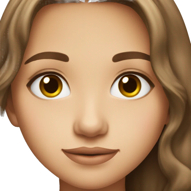 Pretty girl brown hair hazel eyes emoji