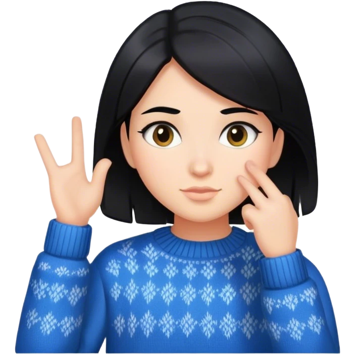 Girl with black hair and Sweater weatherman  emoji