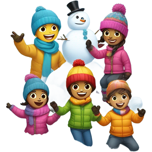 Kids playing in the snow emoji