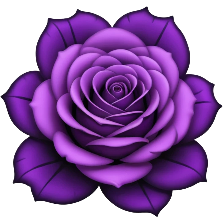 goth rose emoji with black petals and purple highlights emoji