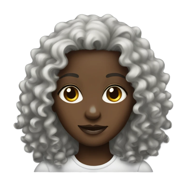darkskin curly haired girl emoji