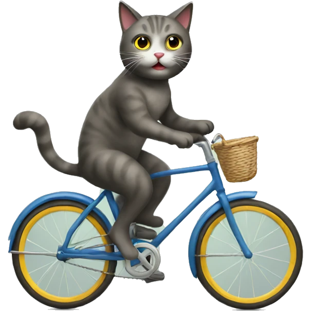 Cat riding a bike emoji