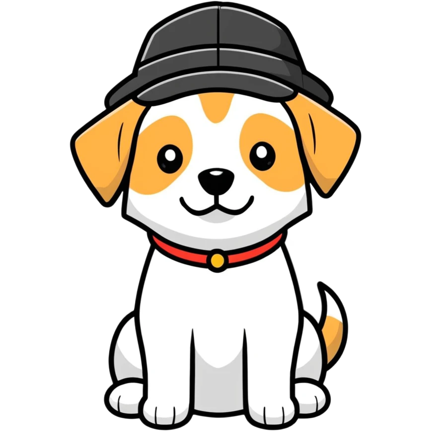 dog wearing a hat emoji