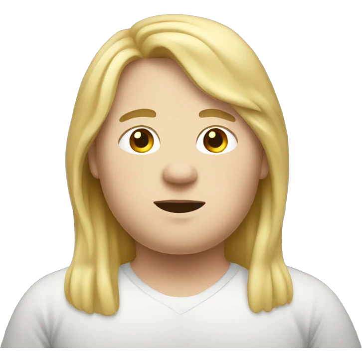 Obese, young male, long blonde hair emoji