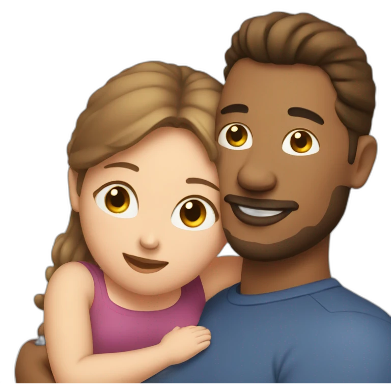 Man hugging pregnant woman emoji