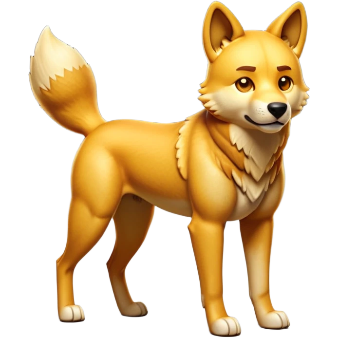 cinematic-dingo-realistic-full-body-standing-emoji,-lean-muscular-frame-poised-alertly,-golden-amber-fur-glowing-in-the-sun,-head-tilted-dramatically,-sharp-dark-eyes-filled-with-cunning,-simplified-yet-realistic-focused-features,-highly-detailed,-glowing-with-an-almost-sarcastic-glow emoji