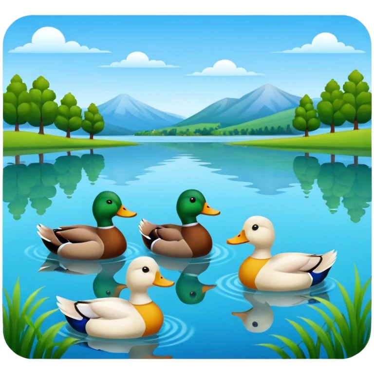 lake, ducks emoji